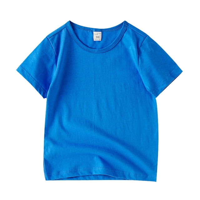Gibobby Blusa Niños Leggings de verano para niños pequeños, camiseta de manga corta con dibujos animados para , Tops, camiseta de para niño de Color sólido(Aqua, 18-24 Meses)