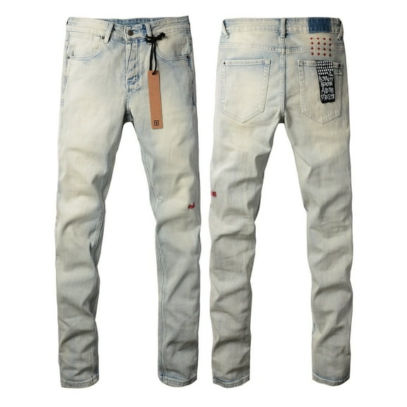 2025 Ksubis Jeans brand Jeans Men's Jeans Casual Comfort Holes Fashionable Straight Skinny Slim Fit Jeans, Ripped Stretch Jeans Denim Pants Menswear 3017 28-40