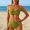 S-Army Green, variant on Womens Swimwear Solid Color Metal Buckle Two Piece Tankini Swimsuit With Adjustable Straps And High Waist Bottoms Soft Wear S Dark Green