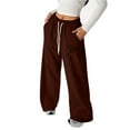 thumbnail image 2 of Tween Girls Bow Drawstring Loose Fit Lightweight Athletic Casual Pants Straight Leg Trousers, 2 of 4