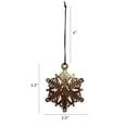 thumbnail image 3 of A&B Home Set of 12 Distressed Gold Iron Snowflake Hanging Ornaments 3.5" x 3.5", 3 of 5