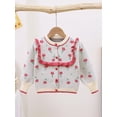 thumbnail image 2 of Wangsaura Baby Girls Ruffle Cardigan Long Sleeve Round Neck Floral Print Button Down Sweater Fall Tops, 2 of 7