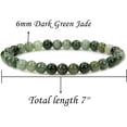 thumbnail image 2 of Angelstones Bracelet Extensible Unisexe en Perles Rondes 6 mm en Jade Vert Foncé Naturel, 2 of 5