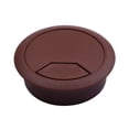 thumbnail image 3 of Tapa de orificio para cables de escritorio, caja de roscado para mesa de computadora, caja de roscado redonda a prueba de polvo, color blanco y negro, con veta de madera, 3 of 5