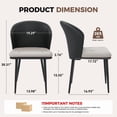 thumbnail image 3 of Hawsaiy Faux Leather Dining Chairs Set of 4, Modern Curved Back Upholstered Kitchen Side Chairs with Metal Legs, Black, 3 of 10