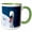 Green/White, variant on 3drose, White Swan in the Blue Water, 11oz Magic Transforming Mug