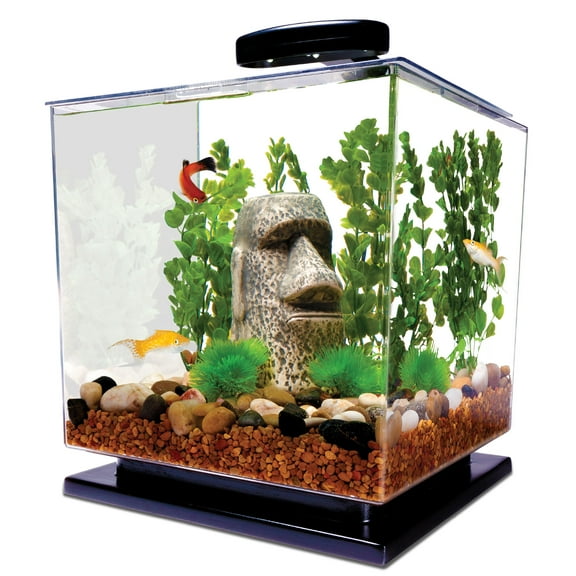 Tetra 3 Gallon Aquarium Kit, Cube-Shaped Aquarium with LED Lights, Filter and Base