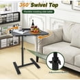 thumbnail image 4 of RICHYOUNG 24"Overbed Beside Table with Hidden Wheels,Angel & Height Adjustable Laptop Stand for Bed Sofa(Black), 4 of 10