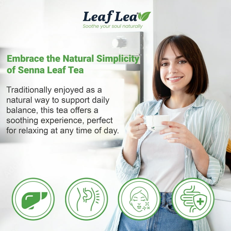 LeafLea, Herbal Laxative Tea, 40 Senna Tea Bags, Naturally Dried
