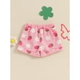 thumbnail image 4 of Suealasg Kids Baby Girls Summer Shorts 6M 1T 2T 3T 4T Toddler Girls Elastic Waist Strawberry Floral Print Casual Short Pants, 4 of 7