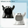thumbnail image 5 of 2 Pcs of Halloween Ceramic Candy Bowl Ghost Ashtray Set, White and Black Cartoon Ghost Decor for Home, Handcrafted Ceramic Ashtray for Office or Party Tabletop, 5 of 5