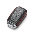 thumbnail image 3 of Vitodeco Genuine Leather Keyless Entry Remote Control Smart Key Case Cover with Leather Key Chain Compatible for RAM 1500 2019-2025 (4-Button, Black/Red), 3 of 5