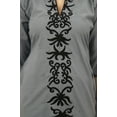 thumbnail image 5 of Atasi Ethnic Women's Gray Mid Calf Embroidery Cotton Straight Kurti Clothing-22, 5 of 5