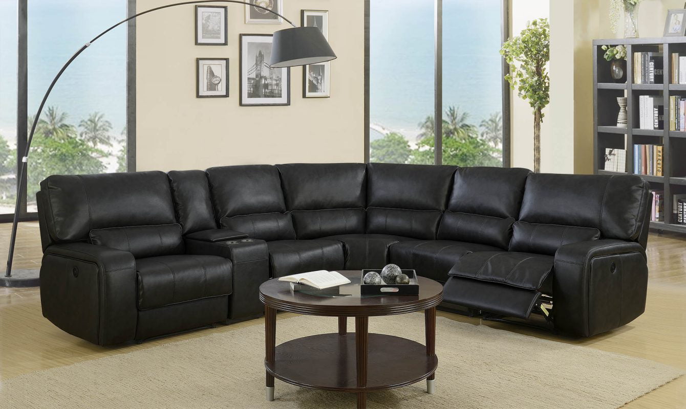 Modern Black Leather Sectional, Black Leather Sectional With Chaise