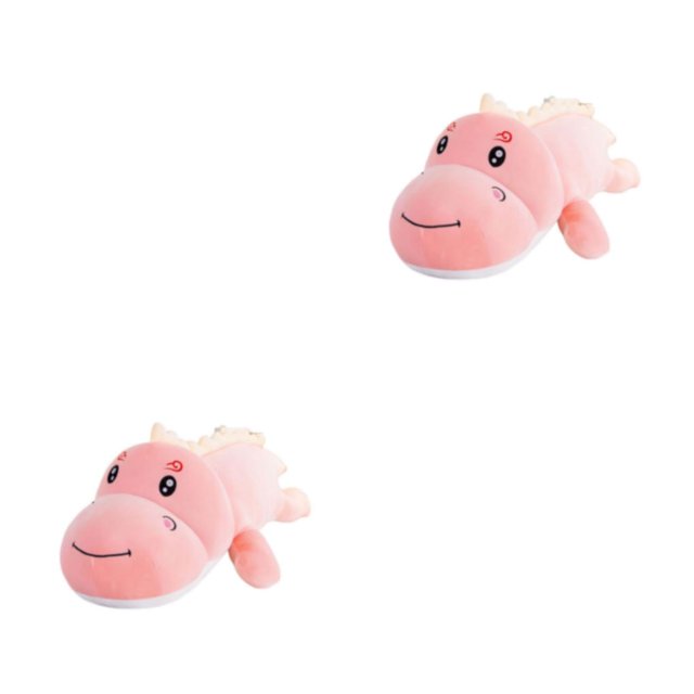 Bewildely Almohada de dinosaurio, muñeco de peluche, sofá, novia, oficina, multiusos, accesorios para el hogar, beso para dormir Ojo rosa/redondo 50cm 2piezas