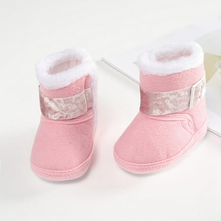 

Esho Infant Baby Booties Newborn Boys Girls Winter Warm Cozy Fleece Slippers Snow Boots 0-18M Baby Crib Shoes Footwear
