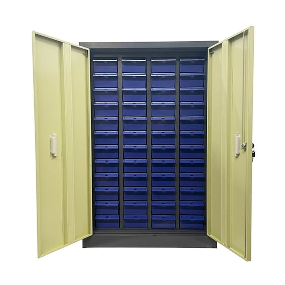 48 Drawer Parts Cabinet Office File Storage Cabinet Document Storage Box with Doors Medium