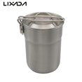 thumbnail image 2 of Tasse de Camping en Acier Inoxydable Tasse à Café Pot de Cuisson Portable 1L avec Couvercle Poignée Pliable pour Camping Pique-Nique Randonnée Argent, 2 of 5