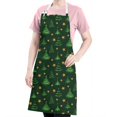 thumbnail image 5 of Dark Green Christmas Tree and Star Apron-Garden Aprons for Women with Pockets-Cotton Linen Waterproof Kitchen Cooking Gardening Aprons Adjustable for Kitchen,Cooking,BBQ and Salon 32"x27", 5 of 7