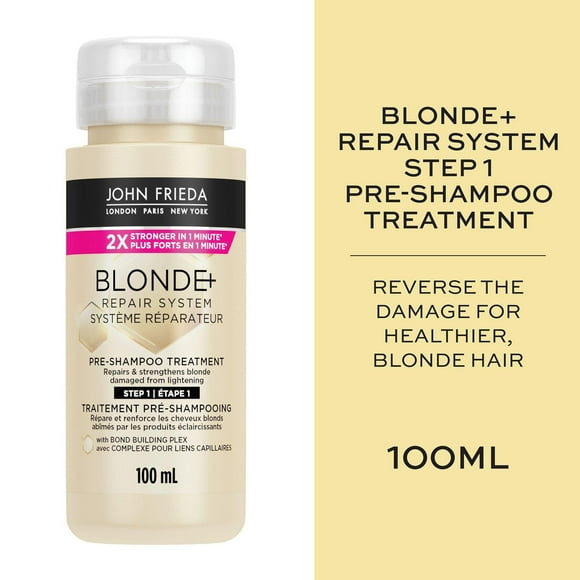 John Frieda Blonde+ Repair System, Pre-Shampoo Treatment, for Damaged, Blonde Hair | STEP 1 | Made in Canada