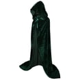 thumbnail image 1 of Capa de disfraz VGLOOK de terciopelo con capucha, extra larga, 160 cm, color verde, 1 of 5