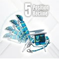 thumbnail image 3 of Portable Recliners Chair for Adults, Outdoor Camping Chair Lay Flat Folding Backpack Reclining Chair with 5 Positions, Headrest, Zipper Pouch, Cup Holder, NEW Srtiped, 3 of 13