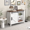 thumbnail image 3 of Dasun Drawer dresser cabinet,Sideboard,bar cabinet,Buffet server console,table storge cabinets,Slide the barn door for Dining Room,Living Room,bedroom,Kitchen Hallway,Brown +white, 3 of 5
