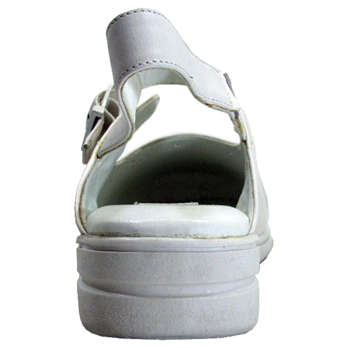 24 HOUR COMFORT Bridie Women's Wide Width Slingback Leather Clogs WHITE 5