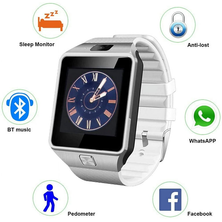 Buy Smartwatch Android,Bluetooth Smart Watch Telefono con SIM Card Slot e  Fotocamera,Orologio Fitness Sport Android Wear Pedometer per Donna Uomo  Bambini per iPhone Samsung Sony Android iOS s Online at desertcartINDIA