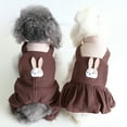 thumbnail image 2 of DOPI Pet Clothes Eye-catching Rabbit Pattern Fabric 4-Legged Couple Pet Dog Jumpsuit for Autumn, 2 of 5