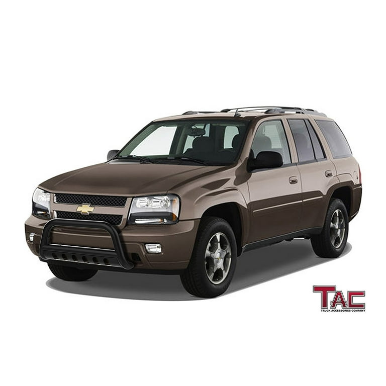 TAC Bull Bar Fit 2002 2009 Chevy Trailblazer 2002 2007 GMC Envoy SUV 3 inches Black Front Brush Bumper Guard Grille Guard Push Guard Off Road
