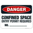 thumbnail image 1 of Danger Confined Space Entry Permit Required Sign, OSHA Danger Sign, 18x24 Aluminum, 1 of 1