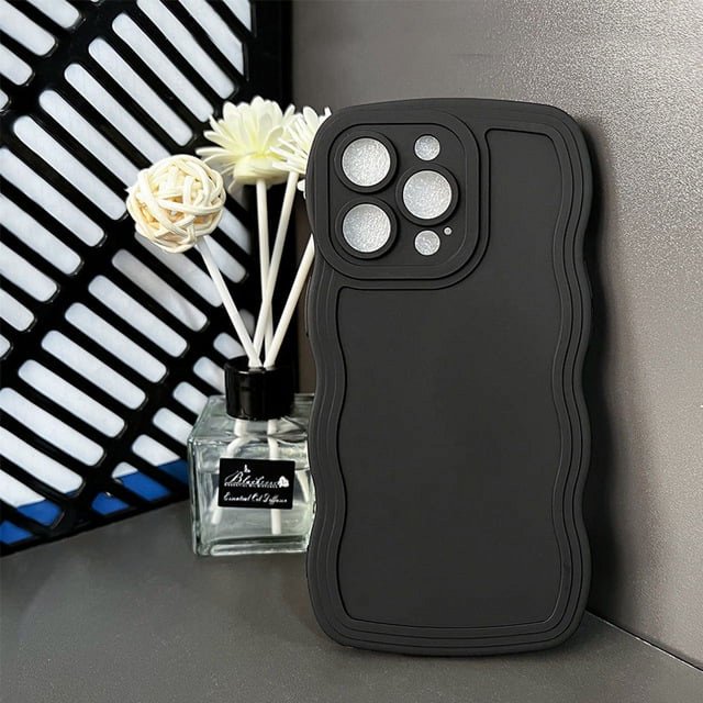 Solid Color Big Wave Suitable Apple 13 Phone Case IPhone 15Pro Solid Color 12 Couple 11/XR Anti Drop Soft Case LXY