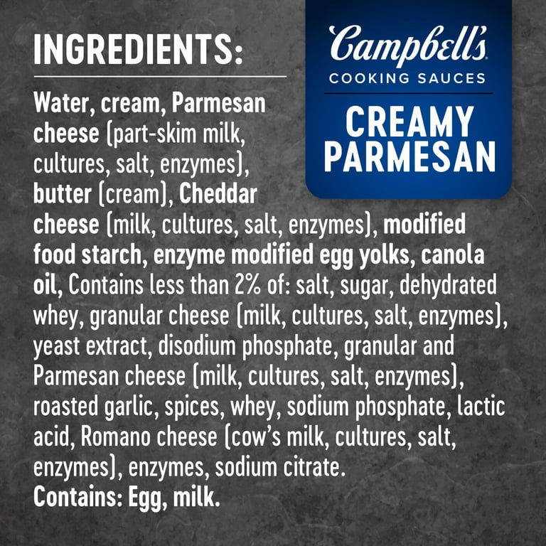 (4 pack) Campbell's Cooking Sauces, Creamy Parmesan Sauce, 11 oz Pouch