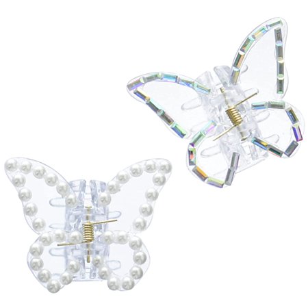 Barrette Cheveux Vintage Papillon Strass - Accessoire Femme Avec Perles, Style Français (Bleu)