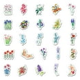 thumbnail image 3 of 50Pcs Mixed Styles Flower Pattern Waterproof PVC Plastic Stickers Self Adhesive Picture Stickers for Water Bottles Stickers Mixed Color 55~85mm, 3 of 4