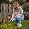 thumbnail image 3 of Solar Powered Ground Stake Light with Rose Projection Pattern, LED Outdoor Garden Decor, Decorative Metal Lighting for Yard, Patio, Lawn &, 3 of 7