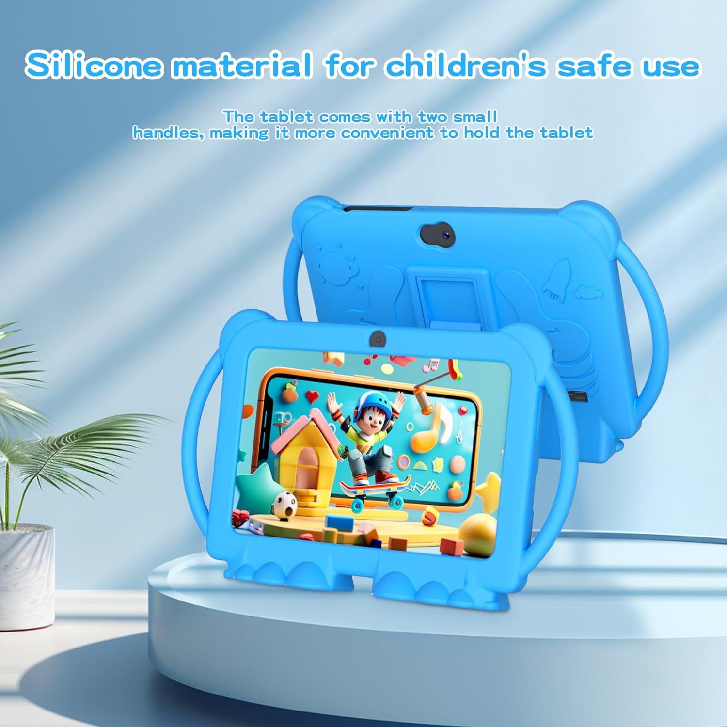 7 inch Kids Tablet - Android 12, 32GB ROM, 2+5MP Dual Camera, Shockproof Case, Educational, Games, Parental Control