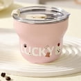 thumbnail image 4 of Stainless Steel Coffee Cup,9 oz Cute Portable Travel Mug with Leakproof Lid & Graphic Printed,Lightweight Tumbler for Office Desk,Daily Commute,Pink, 4 of 6