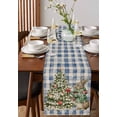thumbnail image 4 of Blue Plaid Christmas Burlap-Cotton Table Runner 36 Inches Long,Xmas Tree Bunny Snowflake Farmhouse Table Runners,Outdoor Dining Tablecloths Decor for Baby Shower Party Wedding 13x36, 4 of 9