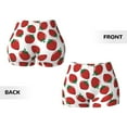 thumbnail image 3 of Sigee Hand Drawn Strawberry Print Women's High Waist Workout Shorts - Squat Proof, Tummy Control, Yoga and Gym Activewear-, 3 of 9