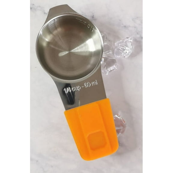 1/4 Cup (4 Tbsp | 60 ml | 60 cc | 2 oz) Measuring Cup, Stainless Steel Measuring Cups, Metal Measuring Cup, Kitchen Gadgets for Cooking