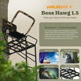 thumbnail image 2 of Muddy Boss Hawg 1.5 Deer Hunting 17 Foot Ladderstand Tree Stand w/Lumbar Seat, 2 of 9