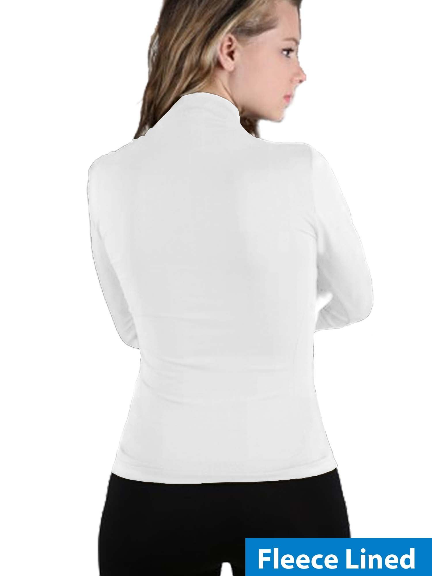 Women Fleece Lined Mock neck Turtleneck 