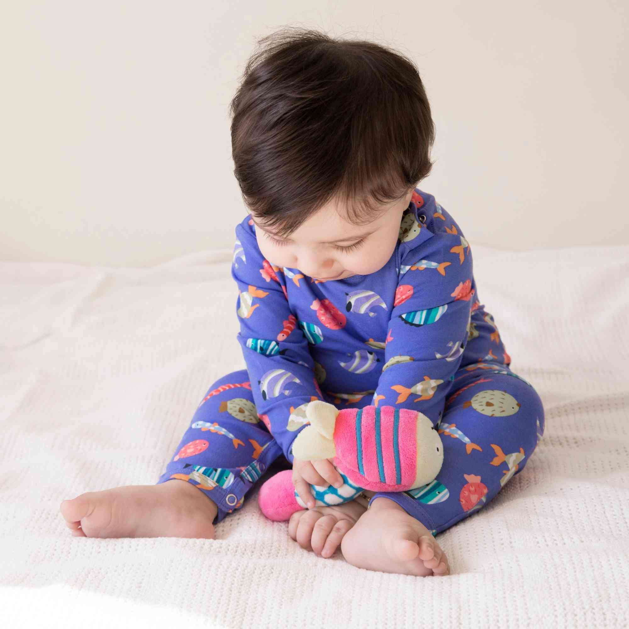 Ola! Otter Infant Full Sleeve Romper | Organic Cotton | Comfortable Everyday Baby Wear| Cozy Baby Sleep  Play Romper
