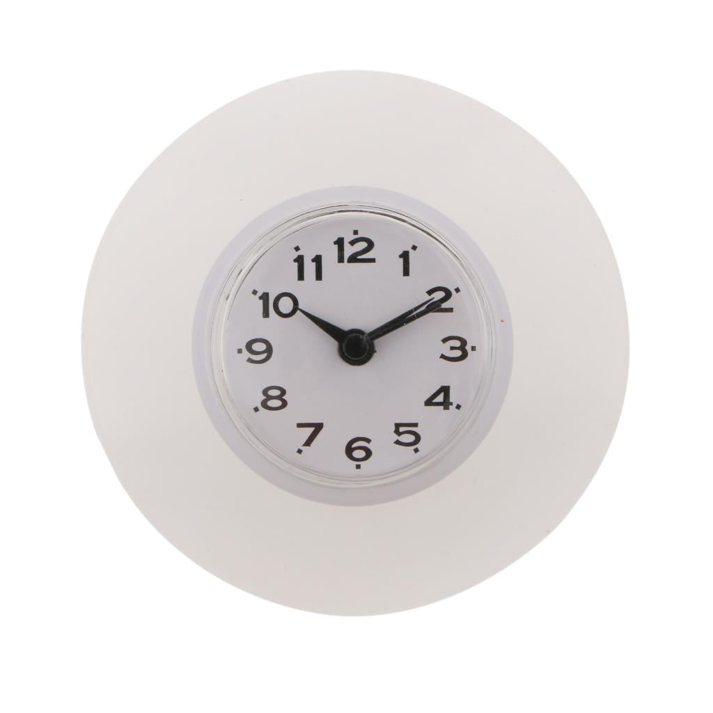Portable Bathroom Shower Clock Water Resistant Wall Clock Decor Clock White 