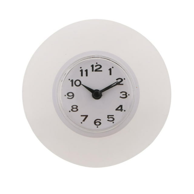 Reloj de Baño Resistente al Agua Perfecl Reloj con Ventosa Cocina Pared Ventana Espejo Superficie 3 Pulgadas Blanco