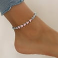 thumbnail image 2 of Kaash Customs CZ Stone Silver Plated Triangle Shaped Bling Adjustable Anklet Bracelet Best Bridesmaid Gift for Her, 2 of 2