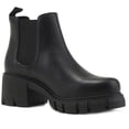 thumbnail image 2 of SNJ New Women Lug Sole Mid Heel Chelsea Fashion Ankle Bootie w/Double Elastic Gore, 2 of 5