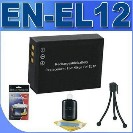 ENEL12 Replacement Battery BigVALUEInc Saver Accessory Bundle for Nikon Coolpix Digital Cameras